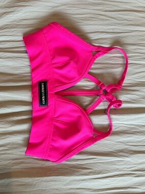 Savage X Fenty Neon Pink Logo Sport Bra